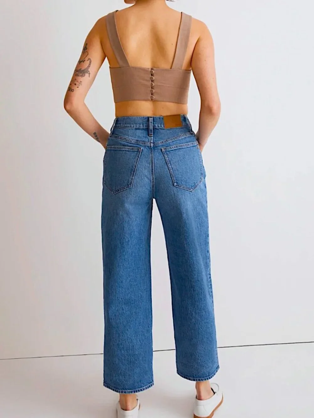 MADEWELL The Perfect Vintage Wide-Leg Crop Jeans Size 27P Blue - Picture 2 of 14
